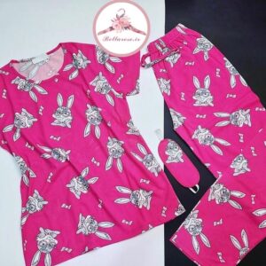 ست 3 تکه آستین کوتاه طرح خرگوش کد 120